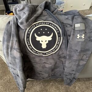 Under Armour, dark gray hoodie